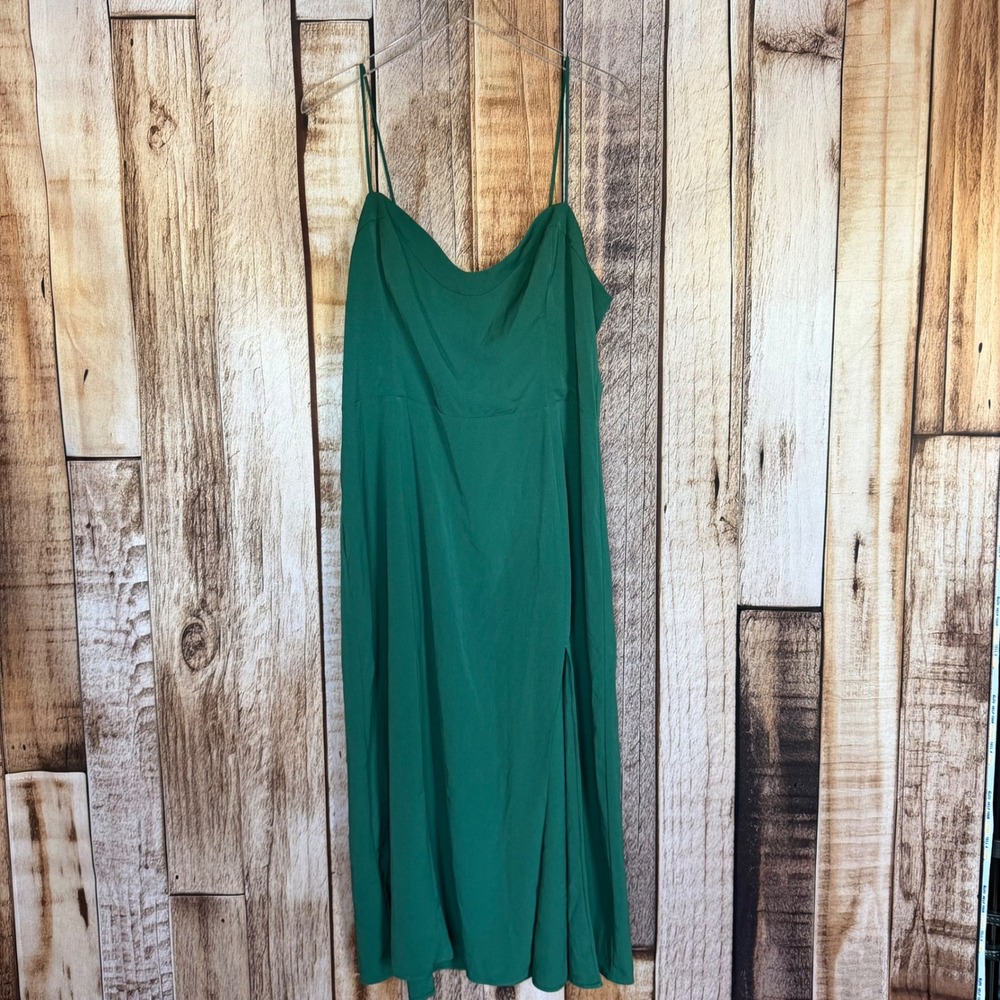 Abercrombie & Fitch Dress Green Adjustable Straps Smocked Back Classic XL Tall